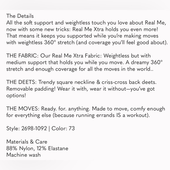 NWT OFFLINE Aerie Real Me Xtra Square Neck Cross Back Sports Bra - Picture 3 of 8